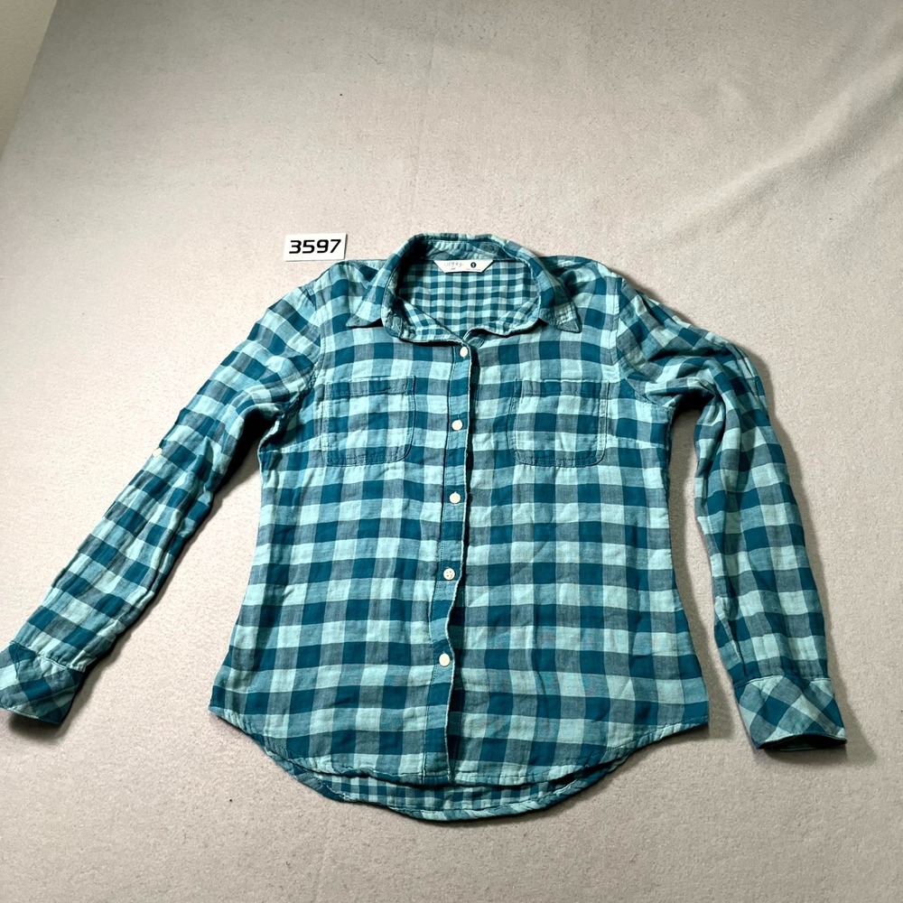 Riders By Lee Shirt Womens Small Multicolor Plaid Cotton Button Up Streetwear